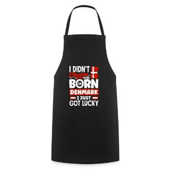 Denmark Danish Denmark Flag I Just Got Lucky - Cooking Apron - black - Front - AI Model Male 185 dark (185cm)