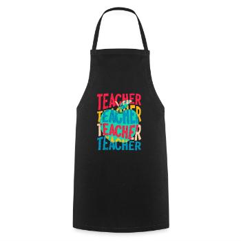 Lehrerin ich bin ein Lehrer - Kochschürze - Schwarz - Vorne - AI Model Male 185 dark (185cm)