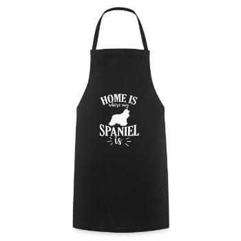 Home is where my Spaniel is Cocker Spaniel Dog - Cooking Apron - black - Front - AI Model Male 185 dark (185cm)