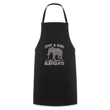 Just A Girl Who Loves Elephants Funny Elephant Lov - Kochschürze - Schwarz - Vorne - AI Model Male 185 dark (185cm)