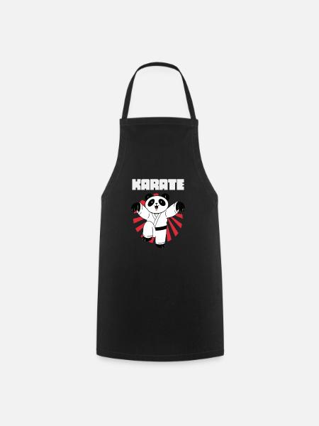 Karate Panda - Karate Japan Kämpfen - Kochschürze - Schwarz