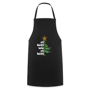 Et Kütt wie et kütt Kölsch Köln Christmas tree - Cooking Apron - black - Front - AI Model Male 185 dark (185cm)