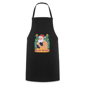 No Lift no Gift Santa Claus Christmas Sportsman - Tablier de cuisine - noir - Devant - AI Model Male 185 dark (185cm)