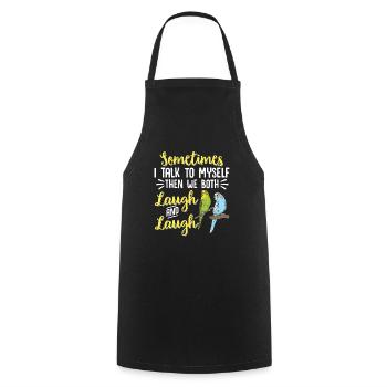 Budgerigar Parakeet Bird Pet Gift - Cooking Apron - black - Front - AI Model Male 185 dark (185cm)