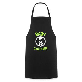 Baby catcher Je suis la sage-femme - Tablier de cuisine - noir - Devant - AI Model Male 185 dark (185cm)