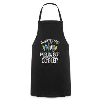 Budgerigar Parakeet Bird Pet Gift - Cooking Apron - black - Front - AI Model Male 185 dark (185cm)