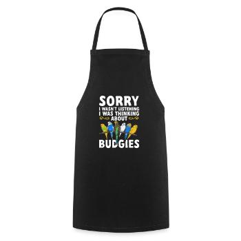 Budgerigar Parakeet Bird Pet Gift - Cooking Apron - black - Front - AI Model Male 185 dark (185cm)