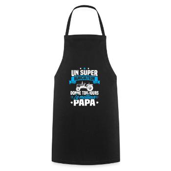 Super agriculteur donne toujours le meilleur papa - Tablier de cuisine - noir - Devant - AI Model Male 185 dark (185cm)