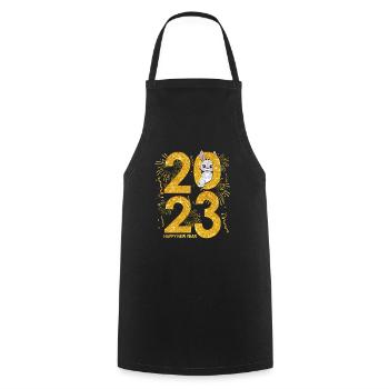 2023 Year of the Rabbit - 2023 Countdown Party Fir - Cooking Apron - black - Front - AI Model Male 185 dark (185cm)