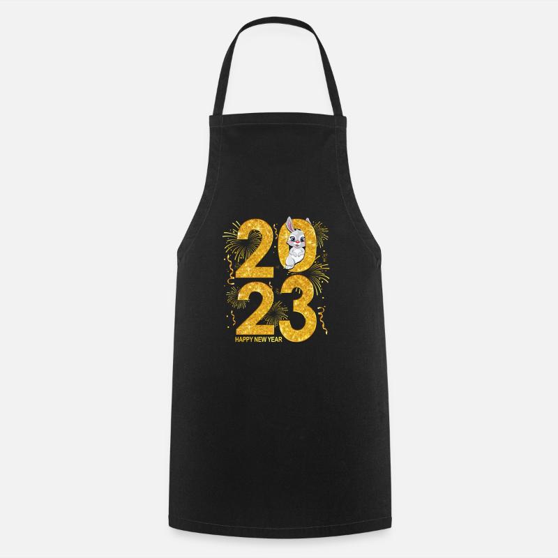 2023 Année du Lapin - 2023 Countdown Party Fir - Tablier de cuisine - noir
