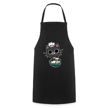 Kitty making Biscuits Cat Black - Cooking Apron - black - Front - AI Model Male 185 dark (185cm)