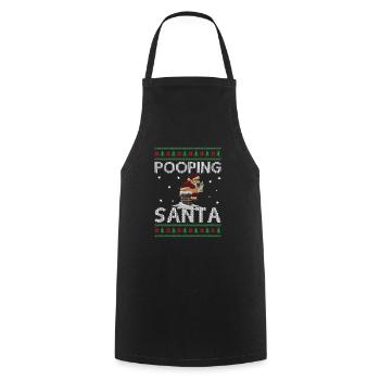 Pooping Santa Down The Chimney - Ugly Christmas - Kochschürze - Schwarz - Vorne - AI Model Male 185 dark (185cm)