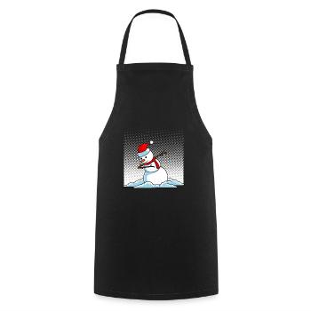 Dabbing Snowman - Cooking Apron - black - Front - AI Model Male 185 dark (185cm)
