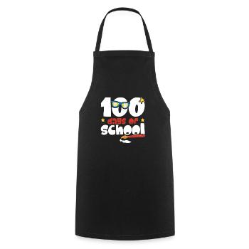 Joyeux 100e jour d’école enseignant élève éducateur - Tablier de cuisine - noir - Devant - AI Model Male 185 dark (185cm)