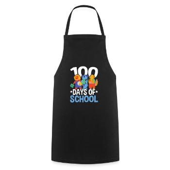 Happy 100th Day Of School Teacher Student Educator - Cooking Apron - black - Front - AI Model Male 185 dark (185cm)