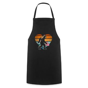 Valentinstag Herztag Amor Bigfoot Gläubiger - Kochschürze - Schwarz - Vorne - AI Model Male 185 dark (185cm)