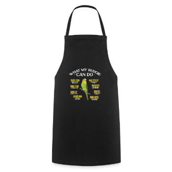 Budgerigar Perruche Oiseau Cadeau pour animaux de compagnie - Tablier de cuisine - noir - Devant - AI Model Male 185 dark (185cm)