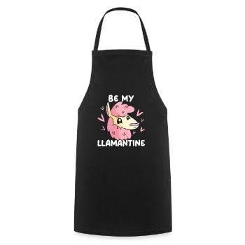 Valentinstag Herztag Amor Liebe Lama Liebhaber - Kochschürze - Schwarz - Vorne - AI Model Male 185 dark (185cm)