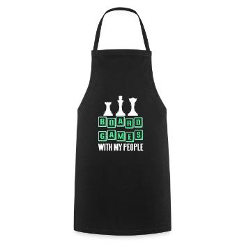 Board Games with my people - Cooking Apron - black - Front - AI Model Male 185 dark (185cm)