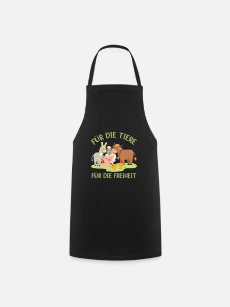 For the animals For freedom - Cooking Apron - black