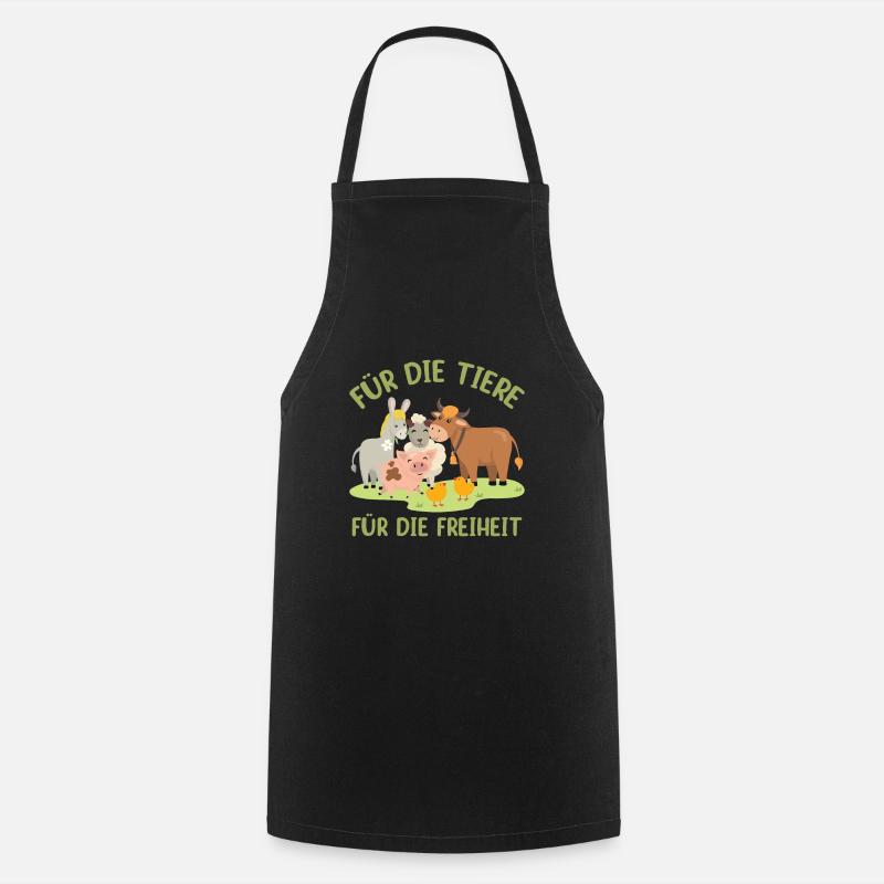 For the animals For freedom - Cooking Apron - black