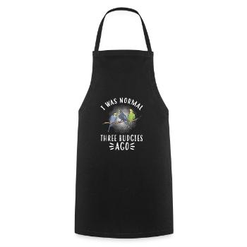 Budgerigar Parakeet Bird Pet Gift - Cooking Apron - black - Front - AI Model Male 185 dark (185cm)