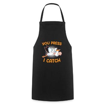 Tu appuies sur J’attrape Je suis sage-femme - Tablier de cuisine - noir - Devant - AI Model Male 185 dark (185cm)