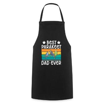Budgerigar Parakeet Bird Pet Gift - Cooking Apron - black - Front - AI Model Male 185 dark (185cm)
