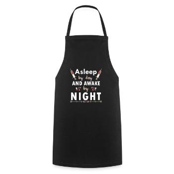 Nurse Sleep Awake at Night during the Day - Cooking Apron - black - Front - AI Model Male 185 dark (185cm)