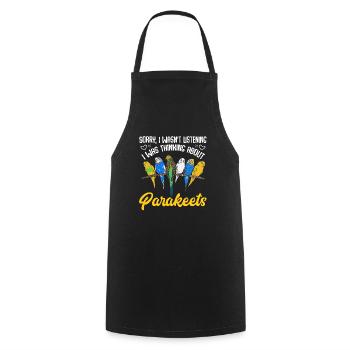 Budgerigar Parakeet Bird Pet Gift - Cooking Apron - black - Front - AI Model Male 185 dark (185cm)