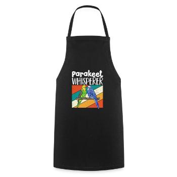Budgerigar Parakeet Bird Pet Gift - Cooking Apron - black - Front - AI Model Male 185 dark (185cm)