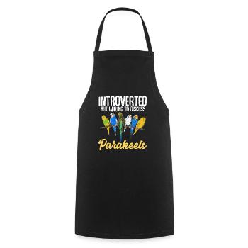 Budgerigar Parakeet Bird Pet Gift - Cooking Apron - black - Front - AI Model Male 185 dark (185cm)