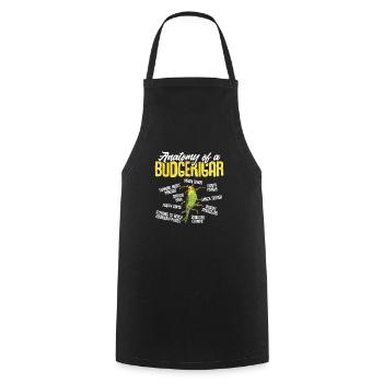 Budgerigar Parakeet Bird Pet Gift - Cooking Apron - black - Front - AI Model Male 185 dark (185cm)