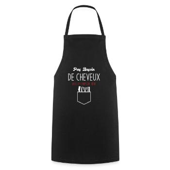 Pas Besoin de Cheveux avec ce corps de rêve - Tablier de cuisine - noir - Devant - AI Model Male 185 dark (185cm)