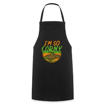 At So Corny Wheat Corn Oats Fam Farming - Cooking Apron - black - Front - AI Model Male 185 dark (185cm)
