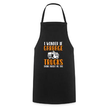 I Wonder If Garbage Trucks Think About Me Too - Cooking Apron - black - Front - AI Model Male 185 dark (185cm)