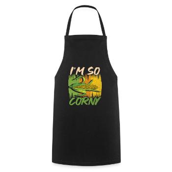 Im So Corny Wheat Corn Oats Fam Farming - Cooking Apron - black - Front - AI Model Male 185 dark (185cm)