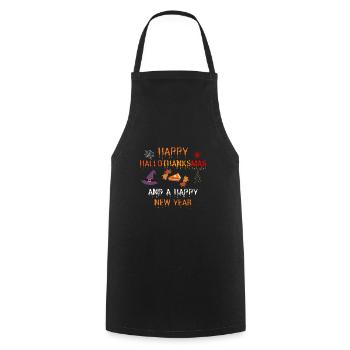 Happy Hallothanksmas and a Happy New Year - Cooking Apron - black - Front - AI Model Male 185 dark (185cm)