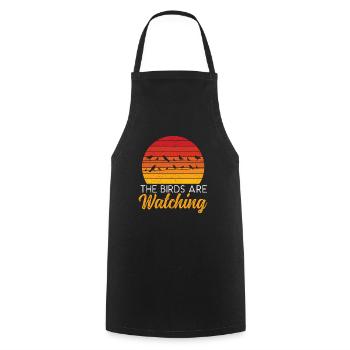 The Birds Are Watching Bird Conspiracy Theory - Cooking Apron - black - Front - AI Model Male 185 dark (185cm)