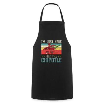 I'm Just Here For The Chipotle Chili Flavor Spicy - Cooking Apron - black - Front - AI Model Male 185 dark (185cm)