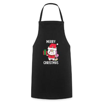 Joyeux Noël Drôle de Chemise de Noël - Tablier de cuisine - noir - Devant - AI Model Male 185 dark (185cm)