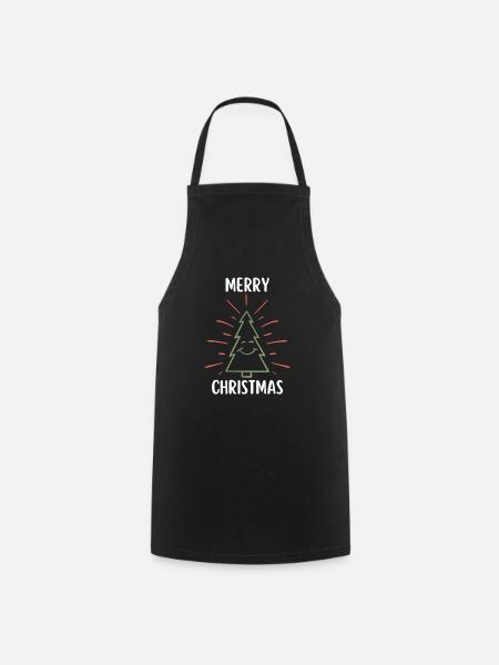 Merry Christmas Lustiges Weihnachtsshirt - Kochschürze - Schwarz