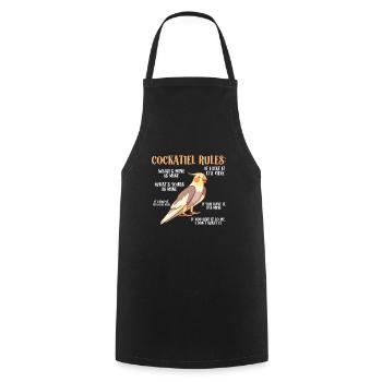 cockatiel cockatoo parrot bird gift - Cooking Apron - black - Front - AI Model Male 185 dark (185cm)