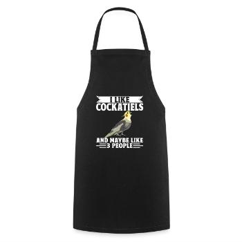 cockatiel cockatoo parrot bird gift - Cooking Apron - black - Front - AI Model Male 185 dark (185cm)