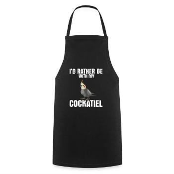cockatiel cockatoo parrot bird gift - Cooking Apron - black - Front - AI Model Male 185 dark (185cm)