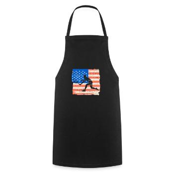 American Flag Tennis Player Funny US Sports - Cooking Apron - black - Front - AI Model Male 185 dark (185cm)