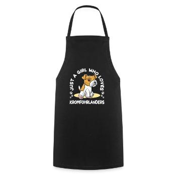 Kromfohrländer dog - Cooking Apron - black - Front - AI Model Male 185 dark (185cm)