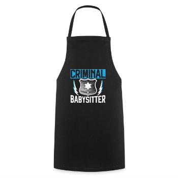Criminal Babysitter Jail Guard Correction Officer - Cooking Apron - black - Front - AI Model Male 185 dark (185cm)