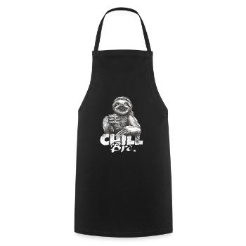 Faultier Mit Kaffee Chill Bro Das Ist Der Weg - Kochschürze - Schwarz - Vorne - AI Model Male 185 dark (185cm)