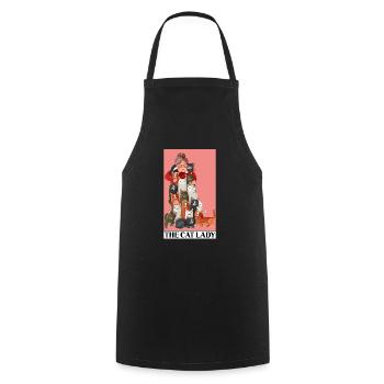 Die Katzendame Tarotkarte liest okkulte dunkle Magie - Kochschürze - Schwarz - Vorne - AI Model Male 185 dark (185cm)